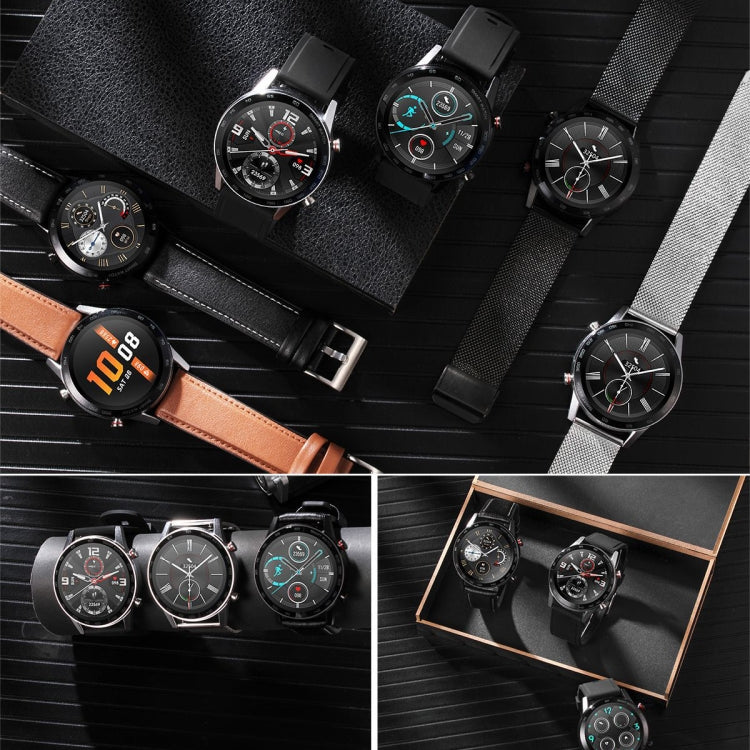 V inch Touch Screen Dual-mode Bluetooth Smart Watch, Support Sleep Monitor / Heart Rate Monitor / Blood Pressure Monitoring(Brown Leather Strap) by buy2fix