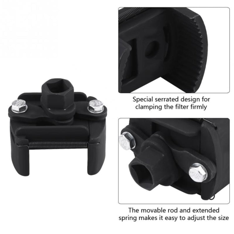 105-145mm Universal Cast Steel Adjustable 2 Jaw Oil Filter Wrench Fuel Remover Removal Tool Two-claw Cast Steel Filter Wrenches by buy2fix