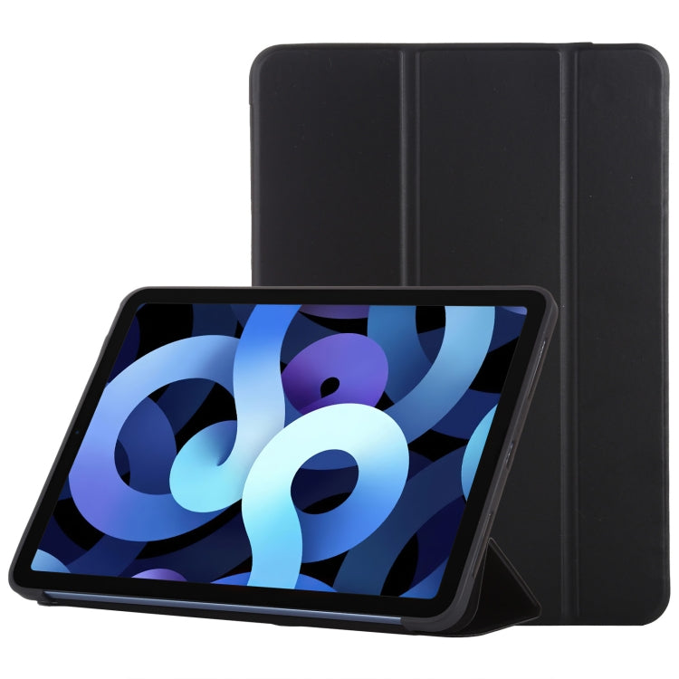 TPU Three-fold Horizontal Flip Smart Leather Case with Sleep / Wake-up Function & Holder For iPad Air 2022 / 2020 10.9(Black) - iPad Air (2022) / (2020) 10.9 Cases by buy2fix | Online Shopping UK | buy2fix