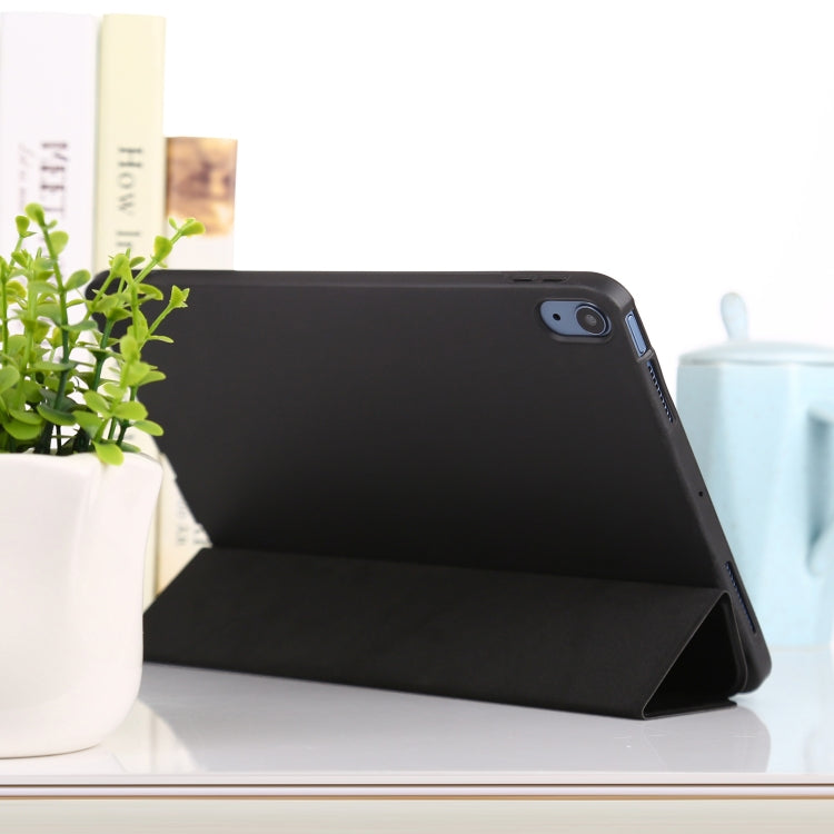 TPU Three-fold Horizontal Flip Smart Leather Case with Sleep / Wake-up Function & Holder For iPad Air 2022 / 2020 10.9(Black) - iPad Air (2022) / (2020) 10.9 Cases by buy2fix | Online Shopping UK | buy2fix