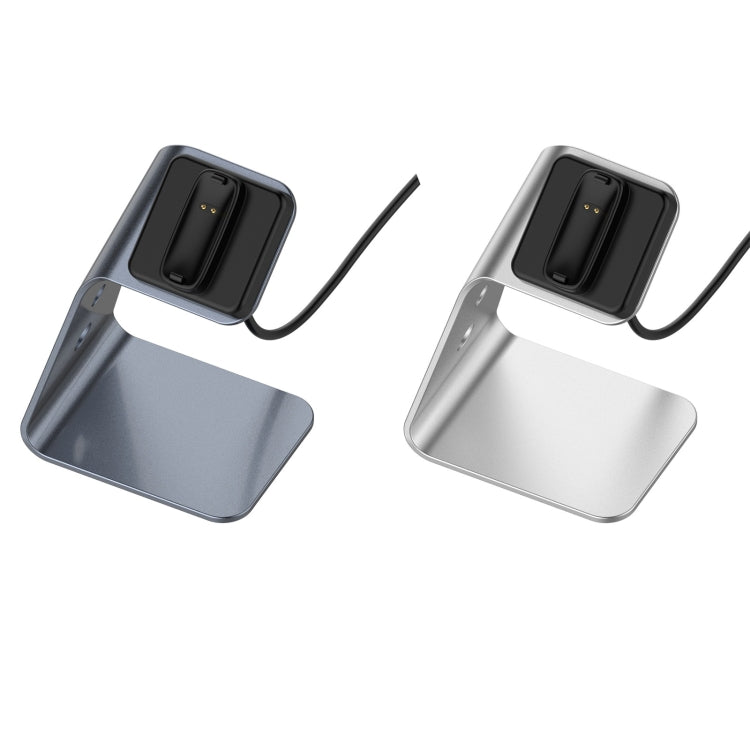 For Fitbit Inspire 2 Aluminum Alloy Charger Holder with Chip Protection, Support Fast Charging(Grey) by buy2fix