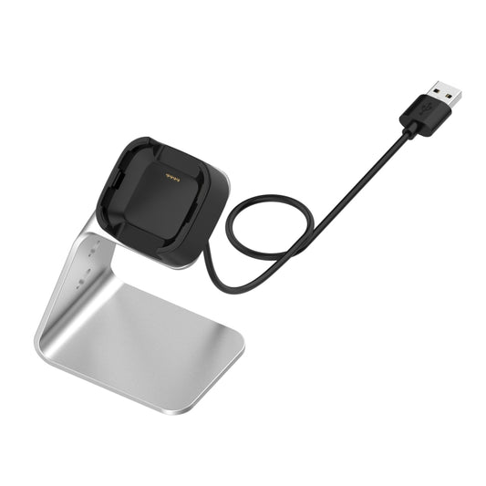 For Fitbit Versa / Versa Lite / Versa SE Universal Aluminum Alloy Charger Holder with Chip Protection, Support Fast Charging(Silver) by buy2fix