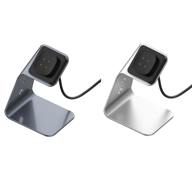 For Fitbit Versa 3 / Fitbit Sence Aluminum Alloy Charger Holder with Chip Protection, Support Fast Charging(Silver) by buy2fix
