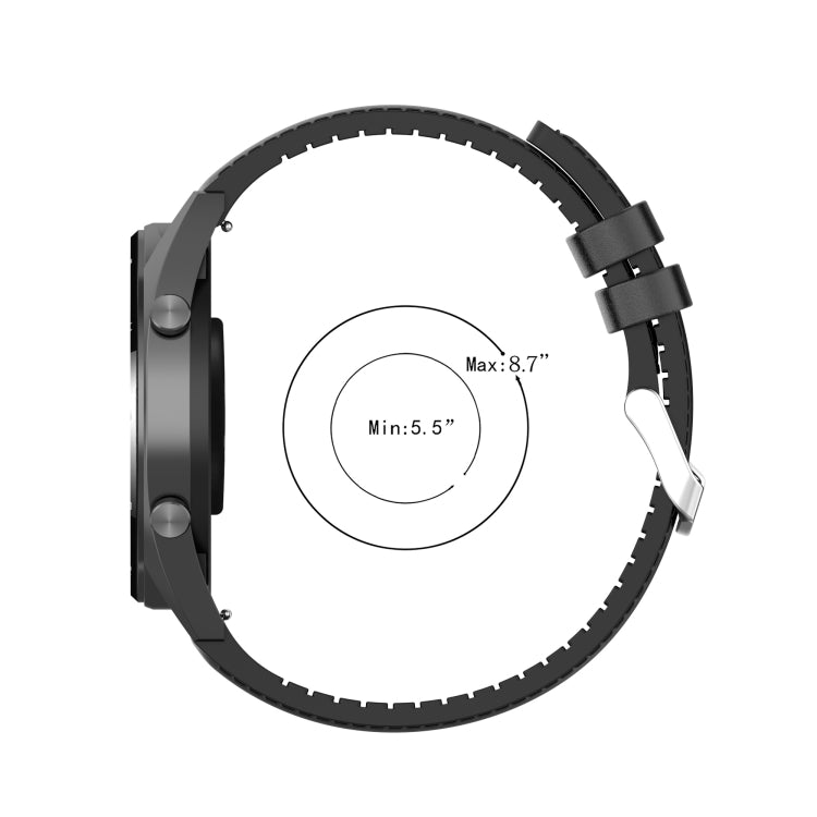 22mm Silicone Leather Watch Band for Huawei Watch GT 2 46mm(Brown) - Watch Bands by buy2fix | Online Shopping UK | buy2fix