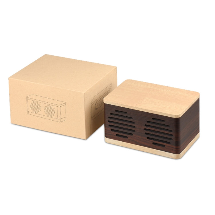 D70 QI Standard Subwoofer Wooden Bluetooth 4.2 Speaker, Support TF Card & 3.5mm AUX Brown - Desktop Speaker by buy2fix | Online Shopping UK | buy2fix