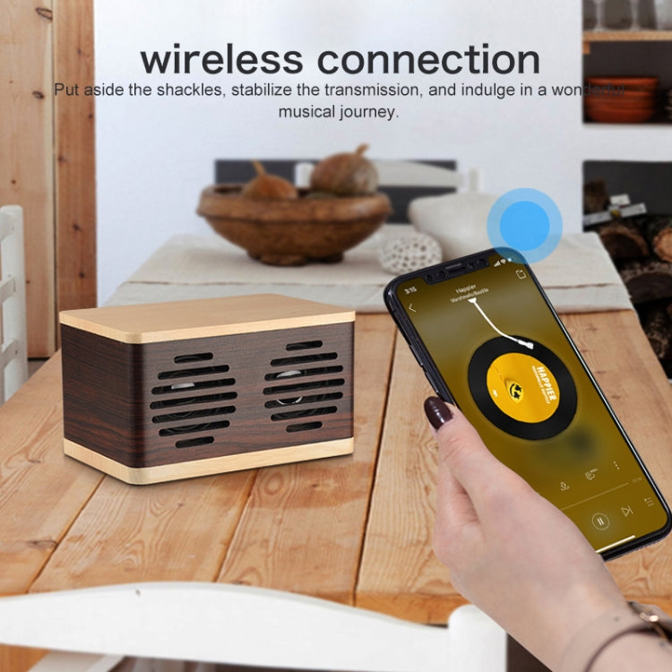 D70 QI Standard Subwoofer Wooden Bluetooth 4.2 Speaker, Support TF Card & 3.5mm AUX Brown - Desktop Speaker by buy2fix | Online Shopping UK | buy2fix