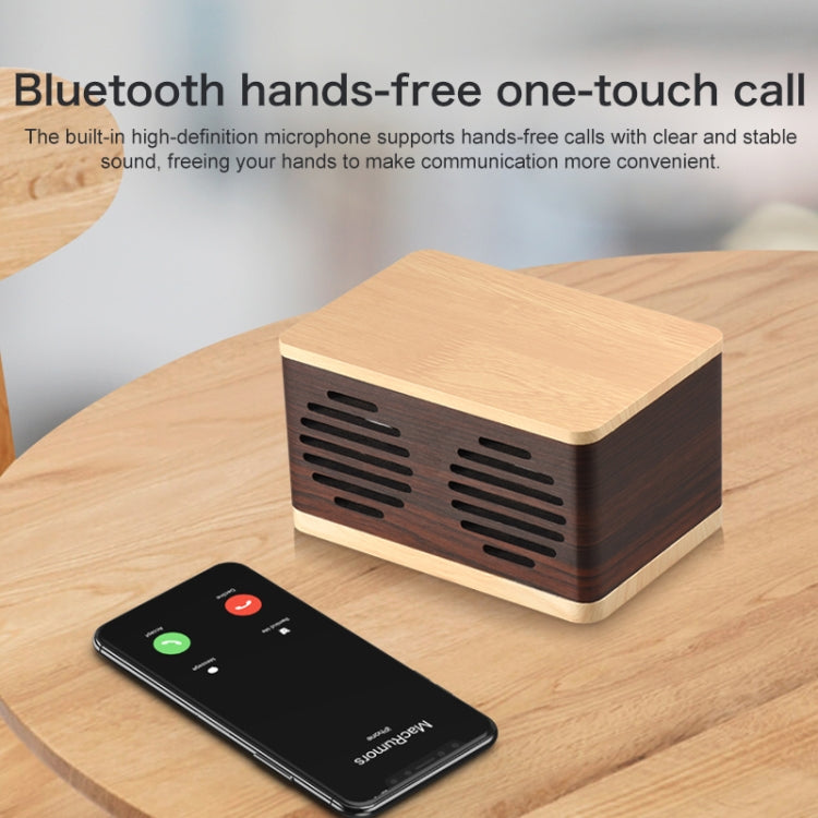 D70 QI Standard Subwoofer Wooden Bluetooth 4.2 Speaker, Support TF Card & 3.5mm AUX Brown - Desktop Speaker by buy2fix | Online Shopping UK | buy2fix