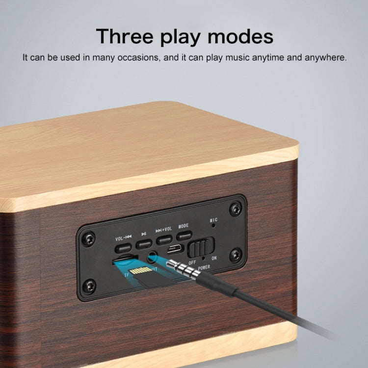 D70 QI Standard Subwoofer Wooden Bluetooth 4.2 Speaker, Support TF Card & 3.5mm AUX Brown - Desktop Speaker by buy2fix | Online Shopping UK | buy2fix