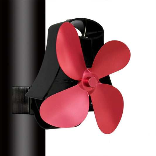 YL-105 4-Blade Aluminum Heat Powered Fireplace Stove Fan(Rose Red) by buy2fix