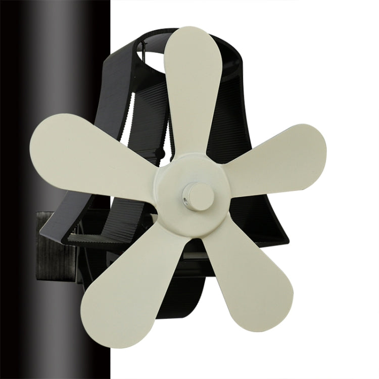 YL-106 5-Blade High Temperature Aluminum Heat Powered Fireplace Stove Fan(White) - Fireplace Fan by buy2fix | Online Shopping UK | buy2fix