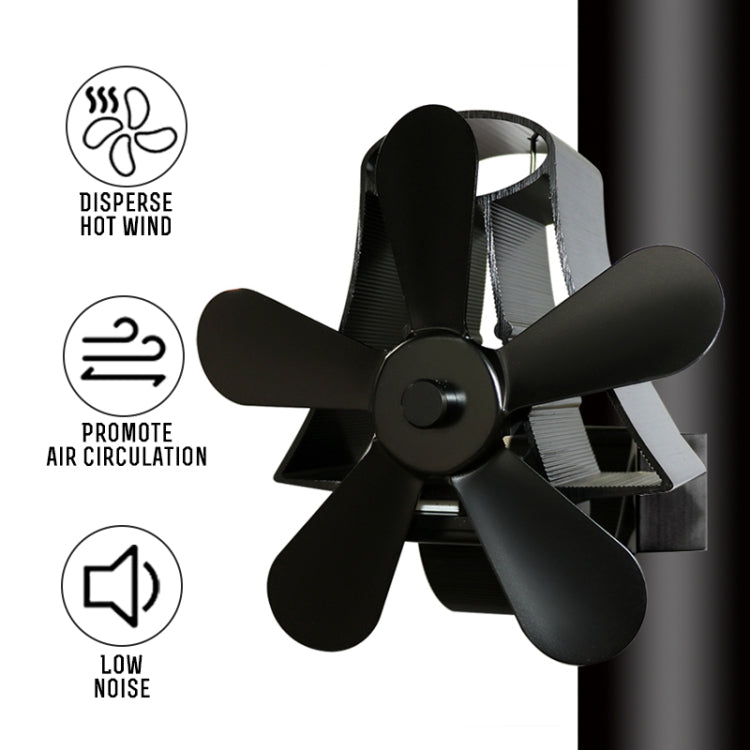 YL-106 5-Blade High Temperature Aluminum Heat Powered Fireplace Stove Fan(White) - Fireplace Fan by buy2fix | Online Shopping UK | buy2fix