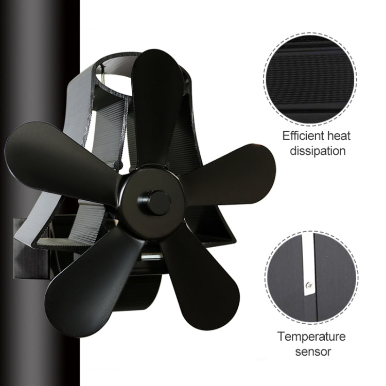 YL-106 5-Blade High Temperature Aluminum Heat Powered Fireplace Stove Fan(White) - Fireplace Fan by buy2fix | Online Shopping UK | buy2fix