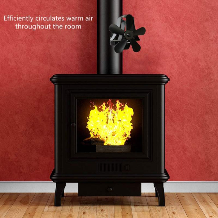 YL-106 5-Blade High Temperature Aluminum Heat Powered Fireplace Stove Fan(White) - Fireplace Fan by buy2fix | Online Shopping UK | buy2fix