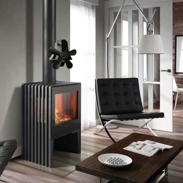 YL-106 5-Blade High Temperature Aluminum Heat Powered Fireplace Stove Fan(White) - Fireplace Fan by buy2fix | Online Shopping UK | buy2fix