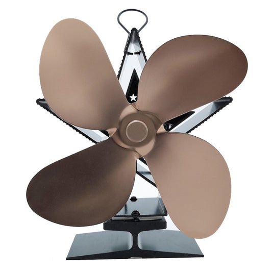 4-Blade Aluminum Heat Powered Fireplace Stove Fan (Bronze) by buy2fix