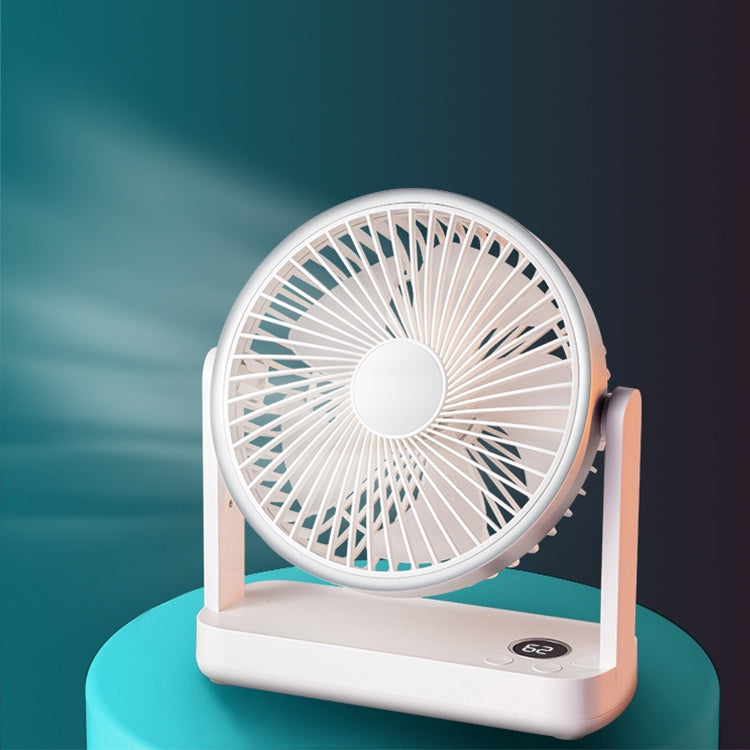 F701 Desktop Electric Fan with LED Display (White) - Electric Fans by buy2fix | Online Shopping UK | buy2fix