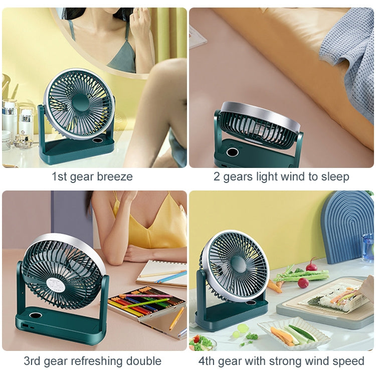F701 Desktop Electric Fan with LED Display (White) - Electric Fans by buy2fix | Online Shopping UK | buy2fix