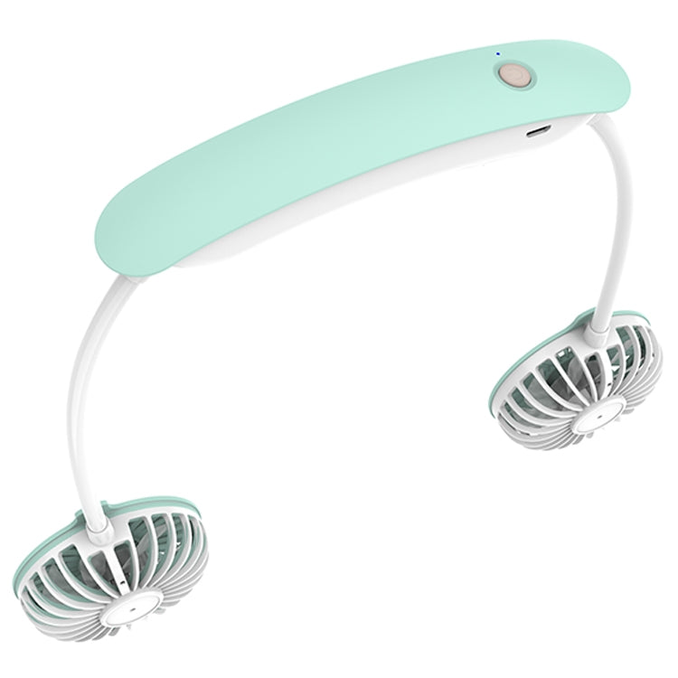 F6 Outdoor Mini Hanging Neck Fan USB Charging Lazy Small Fan (Green) - Electric Fans by buy2fix | Online Shopping UK | buy2fix