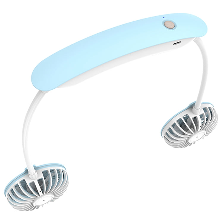 F6 Outdoor Mini Hanging Neck Fan USB Charging Lazy Small Fan (Blue) - Electric Fans by buy2fix | Online Shopping UK | buy2fix