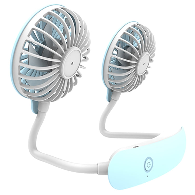 F6 Outdoor Mini Hanging Neck Fan USB Charging Lazy Small Fan (Blue) - Electric Fans by buy2fix | Online Shopping UK | buy2fix