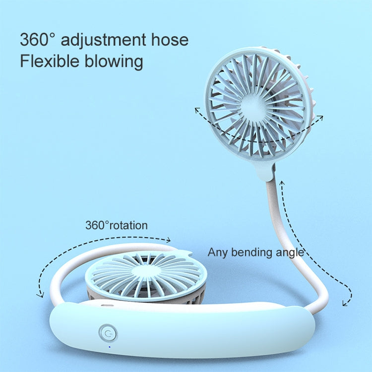 F6 Outdoor Mini Hanging Neck Fan USB Charging Lazy Small Fan (Blue) - Electric Fans by buy2fix | Online Shopping UK | buy2fix