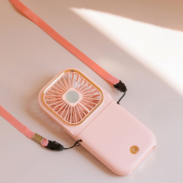 F30 Electroplating Handheld Fan Portable Desktop Folding Mute USB Hanging Neck Fan, Upgraded Version (Pink) - Electric Fans by buy2fix | Online Shopping UK | buy2fix