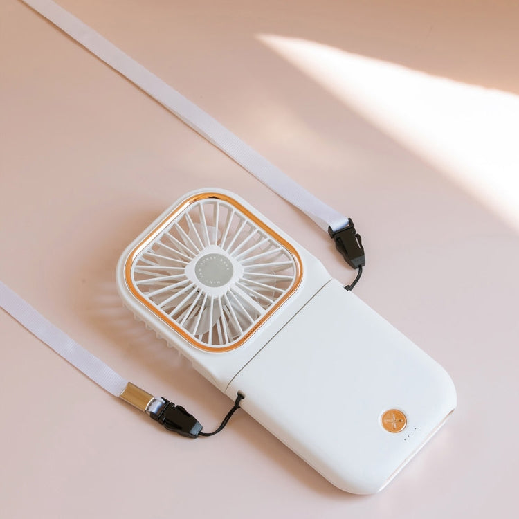 F30 Electroplating Handheld Fan Portable Desktop Folding Mute USB Hanging Neck Fan, Upgraded Version (White) - Electric Fans by buy2fix | Online Shopping UK | buy2fix