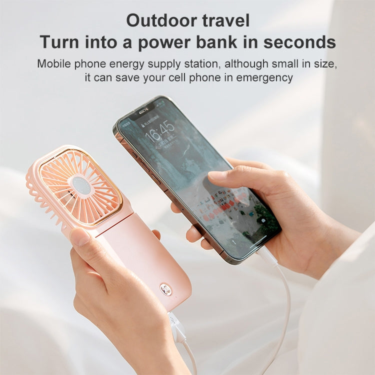 F30 Electroplating Handheld Fan Portable Desktop Folding Mute USB Hanging Neck Fan, Upgraded Version (Pink) - Electric Fans by buy2fix | Online Shopping UK | buy2fix