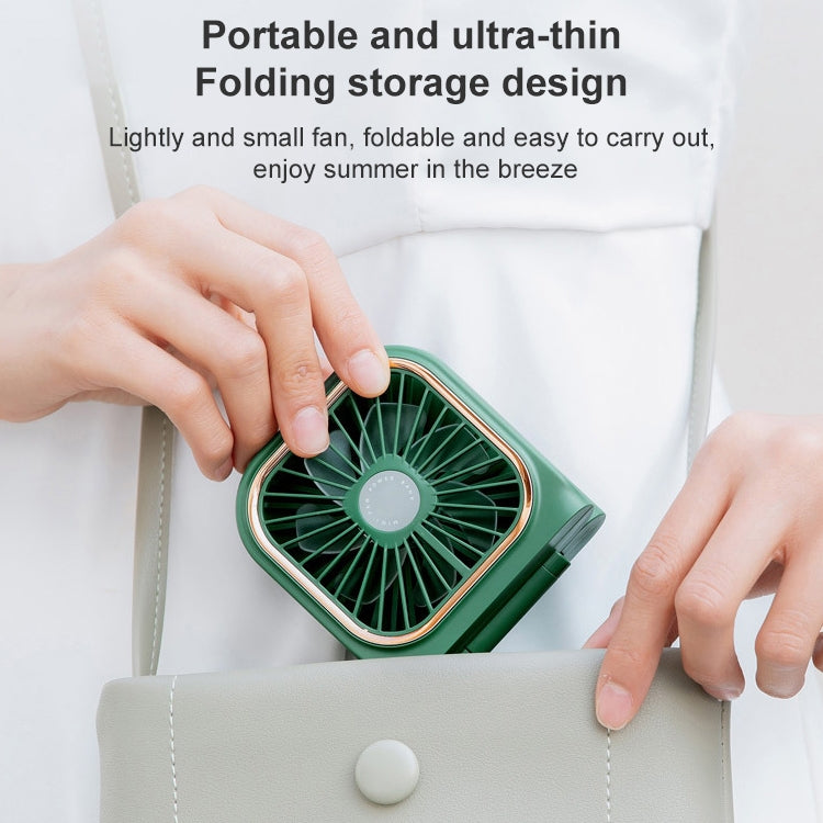 F30 Electroplating Handheld Fan Portable Desktop Folding Mute USB Hanging Neck Fan, Upgraded Version (White) - Electric Fans by buy2fix | Online Shopping UK | buy2fix