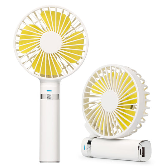 S2 Portable Foldable Handheld Electric Fan, with 3 Speed Control & Night Light (White) by buy2fix