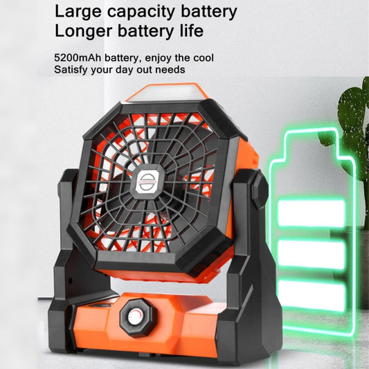 X3 Outdoor Portable Fan USB Charging Air Cooling Fan with LED Night Lamp (Orange) by buy2fix