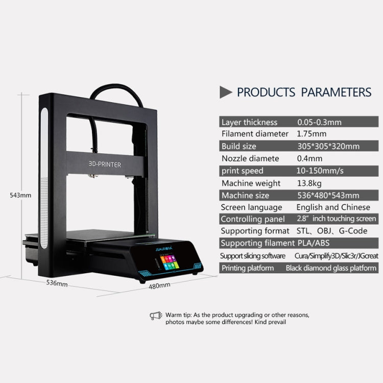 JGAURORA A5S Desktop High Precision Metal Plate Frame Three-Dimensional Physical 3D Printer by JGAURORA