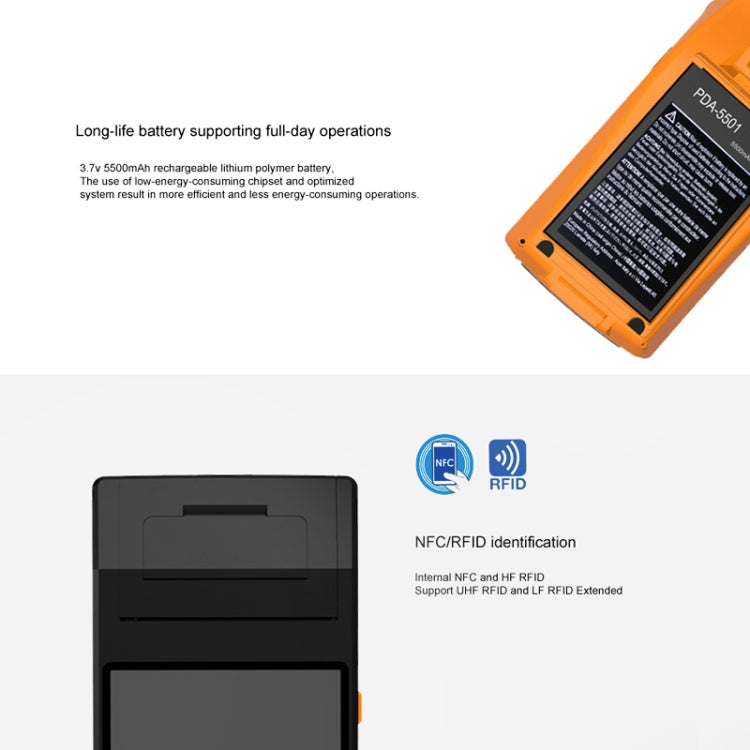 PDA-5501 Multi-function 5.5 inch IPS Screen IP65 Protection All-in-one Intelligent Terminal, Built-in Thermal Line Printer & MIC & Speaker, Support WiFi & Bluetooth & GPS(Blue) - Receipt Printers by buy2fix | Online Shopping UK | buy2fix