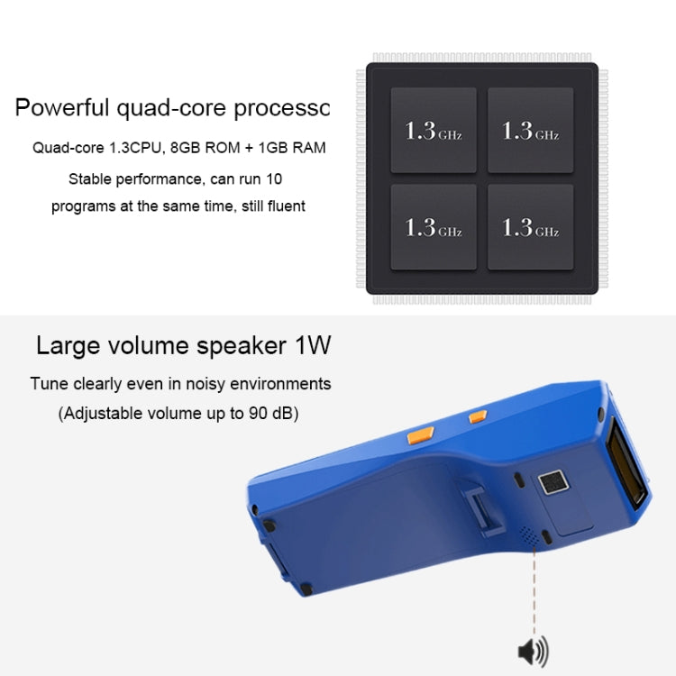 PDA-5501 Multi-function 5.5 inch IPS Screen IP65 Protection All-in-one Intelligent Terminal, Built-in Thermal Line Printer & MIC & Speaker, Support WiFi & Bluetooth & GPS(Blue) - Receipt Printers by buy2fix | Online Shopping UK | buy2fix