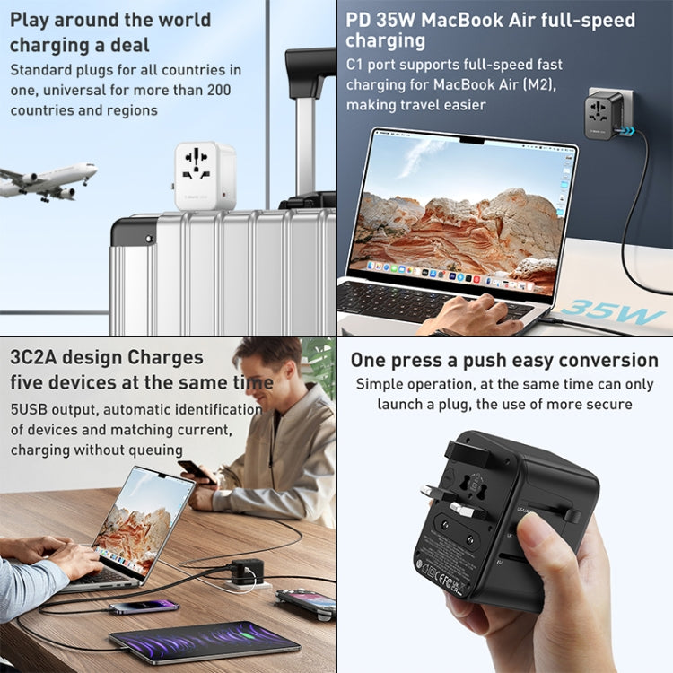 MOMAX 1-World UA9 PD 35W Fast Charger Power Adapter(White) by MOMAX