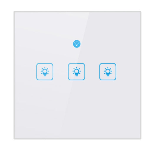 WS-EU-03 EWeLink APP & Touch Control 2A 3 Gangs Tempered Glass Panel Smart Wall Switch, AC 90V-250V, EU Plug by buy2fix