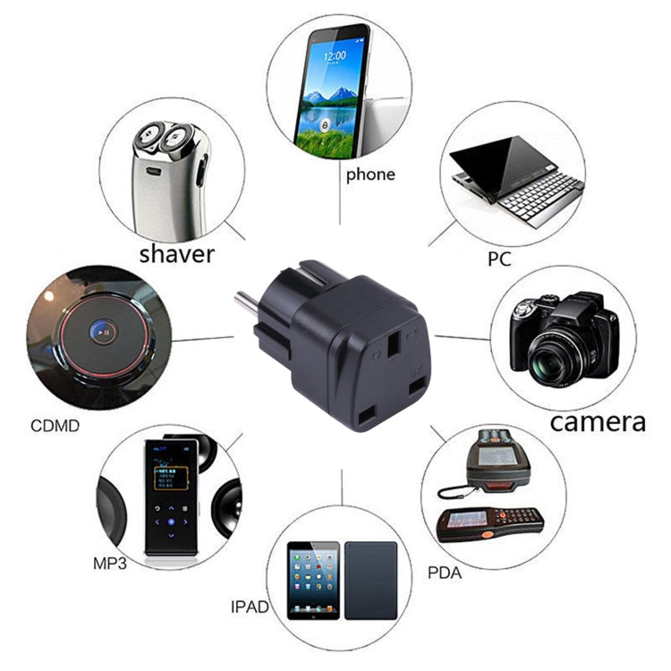 Portable UK to EU Plug Socket Power Adapter - Plug Adaptor by buy2fix | Online Shopping UK | buy2fix