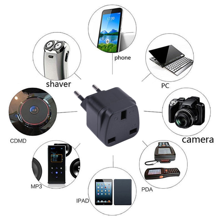 Portable UK to EU Plug Socket Power Adapter - Plug Adaptor by buy2fix | Online Shopping UK | buy2fix