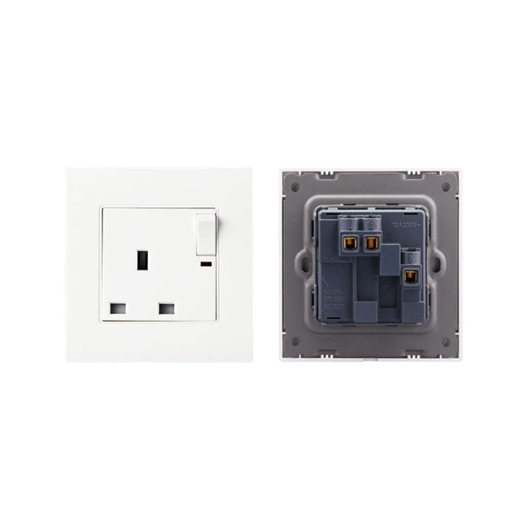 86 Type PC 13A Three Hole Power Socket with Light Switch, UK Plug - by buy2fix | Online Shopping UK | buy2fix