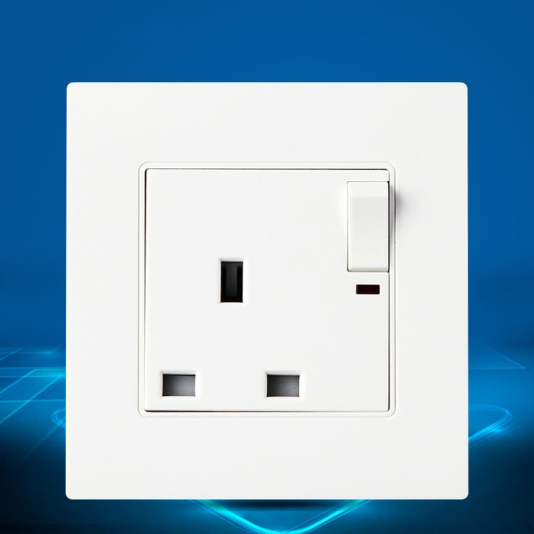 86 Type PC 13A Three Hole Power Socket with Light Switch, UK Plug - by buy2fix | Online Shopping UK | buy2fix