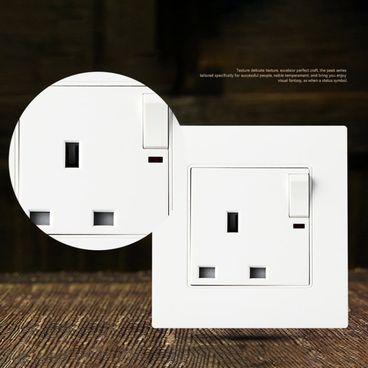 86 Type PC 13A Three Hole Power Socket with Light Switch, UK Plug - by buy2fix | Online Shopping UK | buy2fix