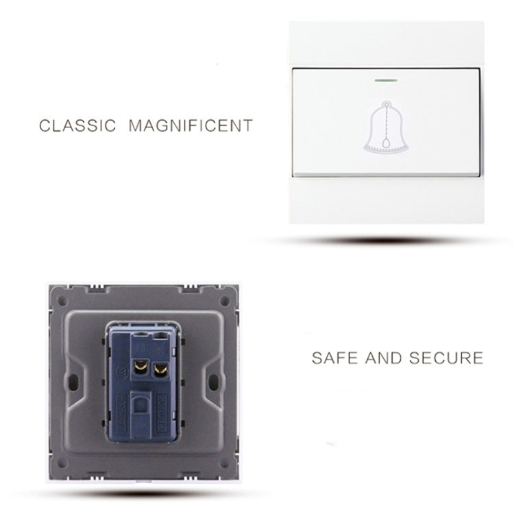 86 Type PC Wall Doorbell Single Control Switch, EU Plug - Switch by buy2fix | Online Shopping UK | buy2fix