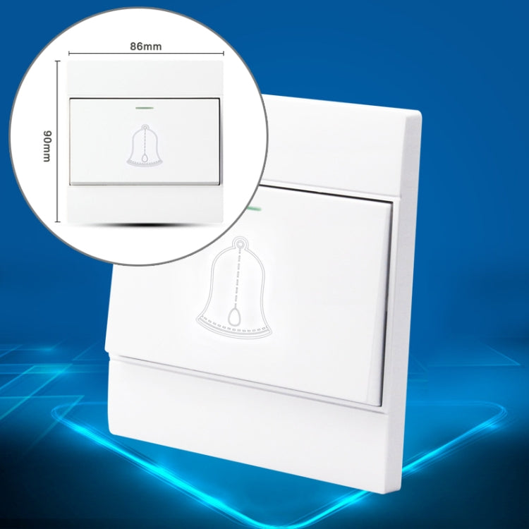 86 Type PC Wall Doorbell Single Control Switch, EU Plug - Switch by buy2fix | Online Shopping UK | buy2fix