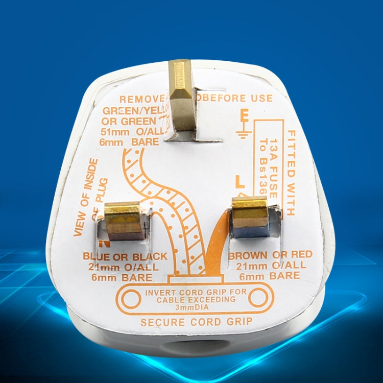 Three-pin 13A Power Wiring Plug With Fuse Tube, UK Plug - Plug Adaptor by buy2fix | Online Shopping UK | buy2fix