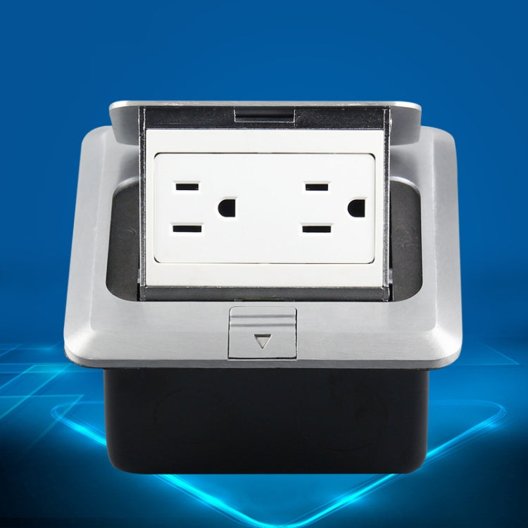 Hidden Pop-up Aluminum Alloy Computer Floor Socket with Cover Bottom Box, US Plug - by buy2fix | Online Shopping UK | buy2fix