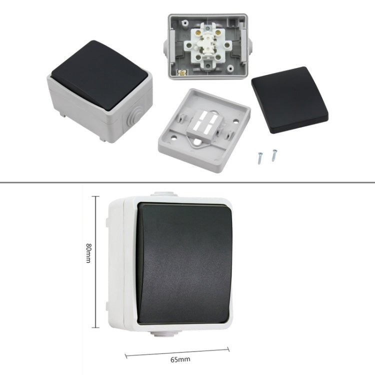 IP44 Waterproof Kitchen Bathroom Single Control Switch, EU Plug - by buy2fix | Online Shopping UK | buy2fix