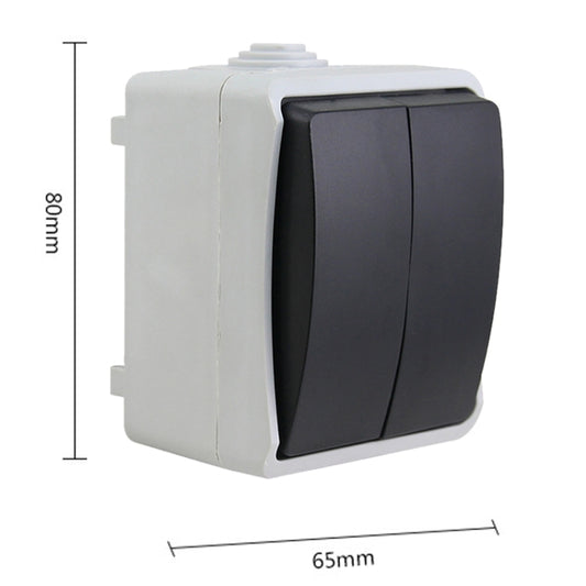 IP44 Waterproof Kitchen Bathroom Double-connection Single Control Switch, EU Plug by buy2fix