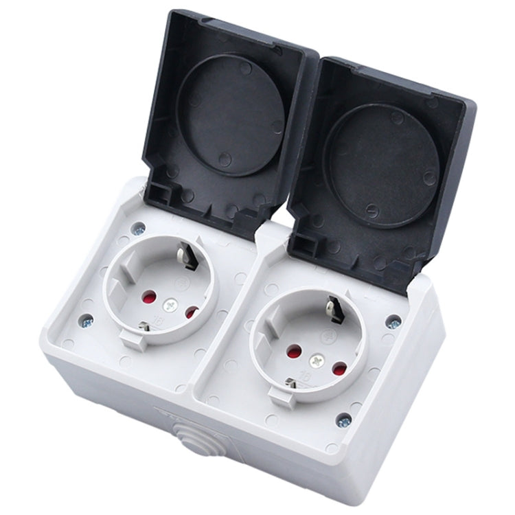 IP44 Waterproof Double-connection Socket with Cover, EU Plug - by buy2fix | Online Shopping UK | buy2fix