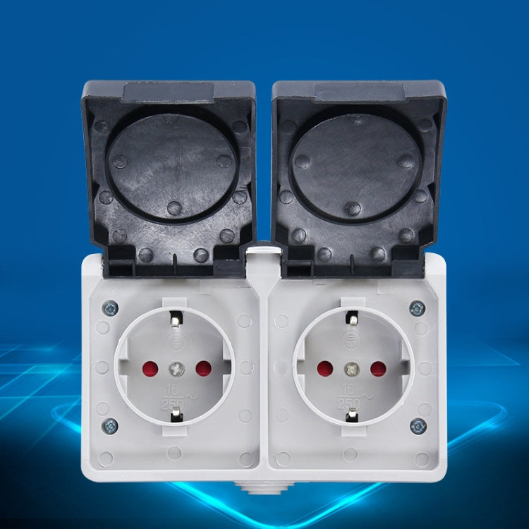 IP44 Waterproof Double-connection Socket with Cover, EU Plug - by buy2fix | Online Shopping UK | buy2fix