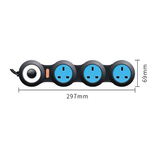 Charging Plug-in Wiring Board Creative Rotary Towline Board 13A Deformed Socket, UK Plug, 3-Bit Socket(Black) - Extension Socket by buy2fix | Online Shopping UK | buy2fix